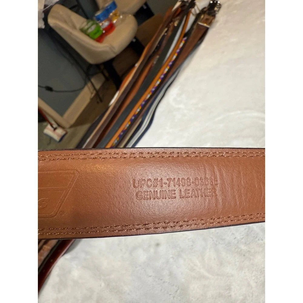 Dickies Mens Brown Genuine Leather Belt Size 46 Silver Buckle 1-71498-03635